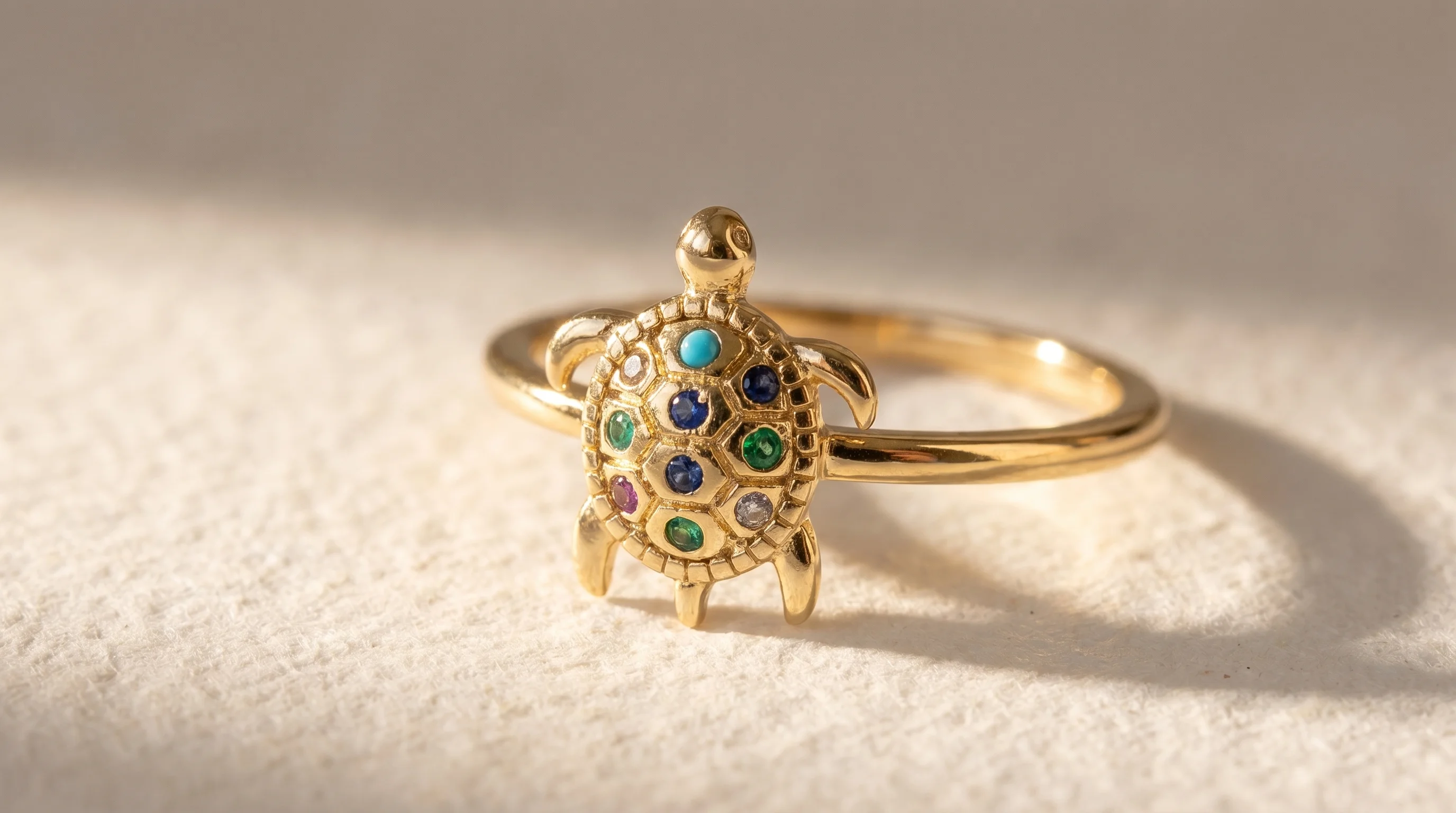 Enleira gemstone charm ring or stacking ring with colored stone centerpiece. Please ensure this is an actual ring not a 